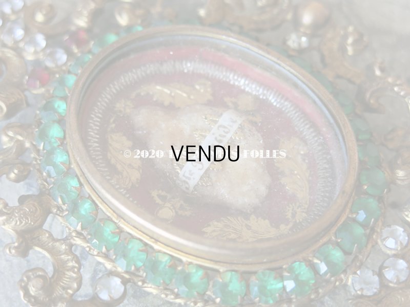 画像4: 19世紀 アンティーク ルリケール 聖遺物のペンダント クロス＆ラインストーン 聖人の遺品