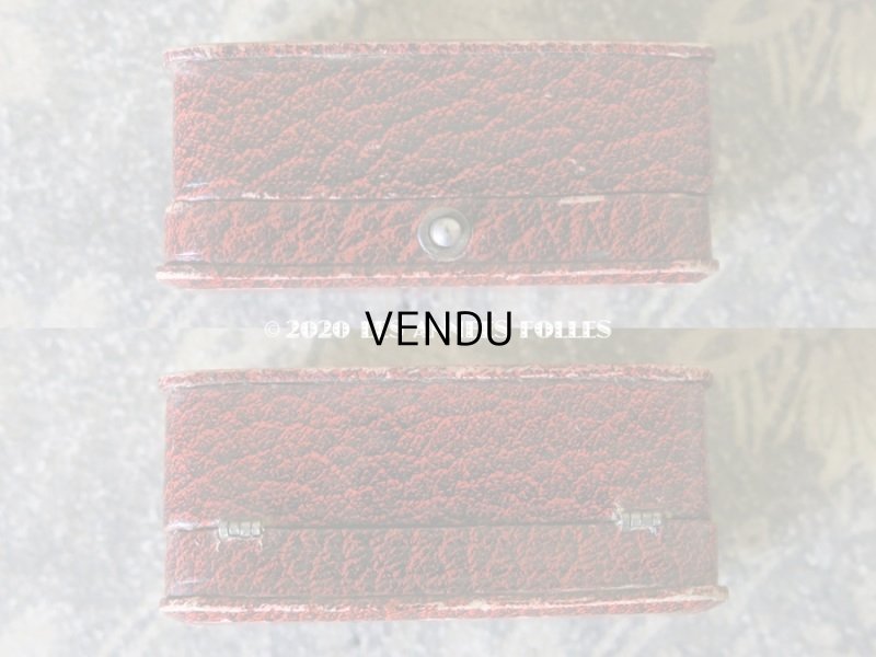 画像3: アンティーク ジュエリーボックス ピアス用 金彩入り レッド