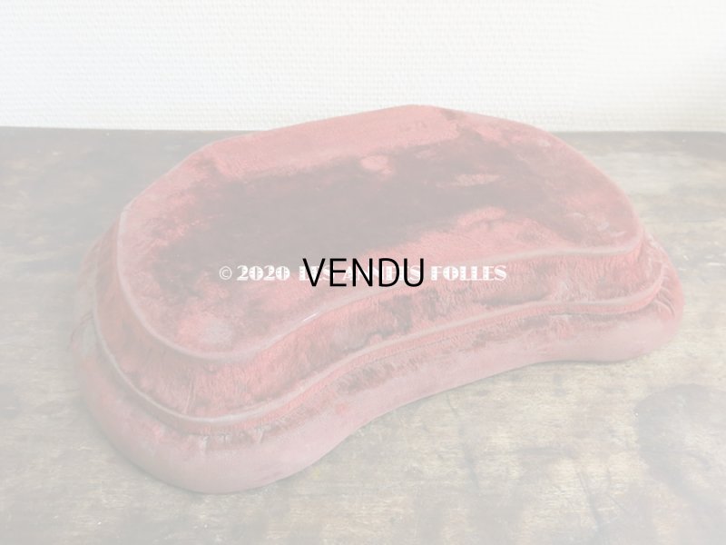 画像4: アンティーク ベルベットの大きな台座 赤　