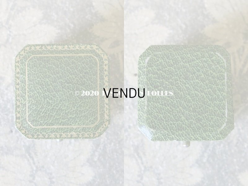 画像3: アンティーク ジュエリーボックス 金彩入り グリーン リングボックス
