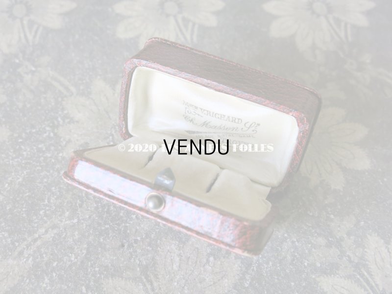 画像5: アンティーク ジュエリーボックス ピアス用 金彩入り レッド