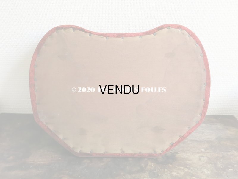 画像7: アンティーク ベルベットの大きな台座 赤　