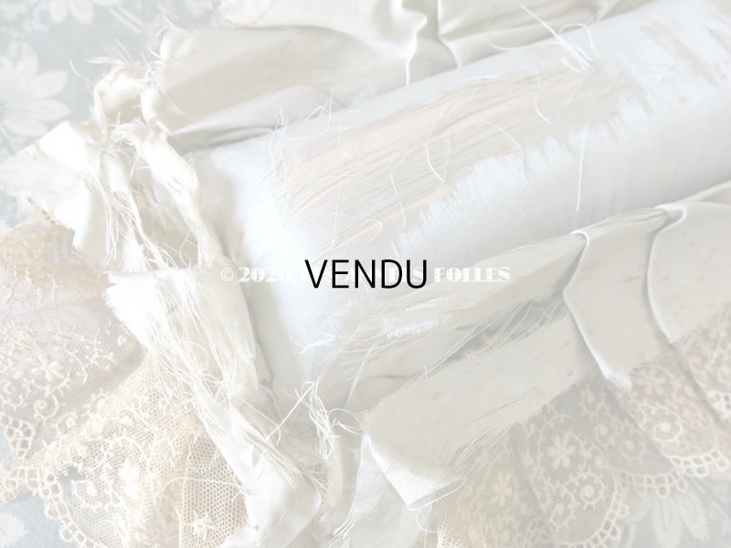 画像6: 1900年代 アンティーク 花の刺繍入り リボン＆レースで縁取られた 大きなピンクッション