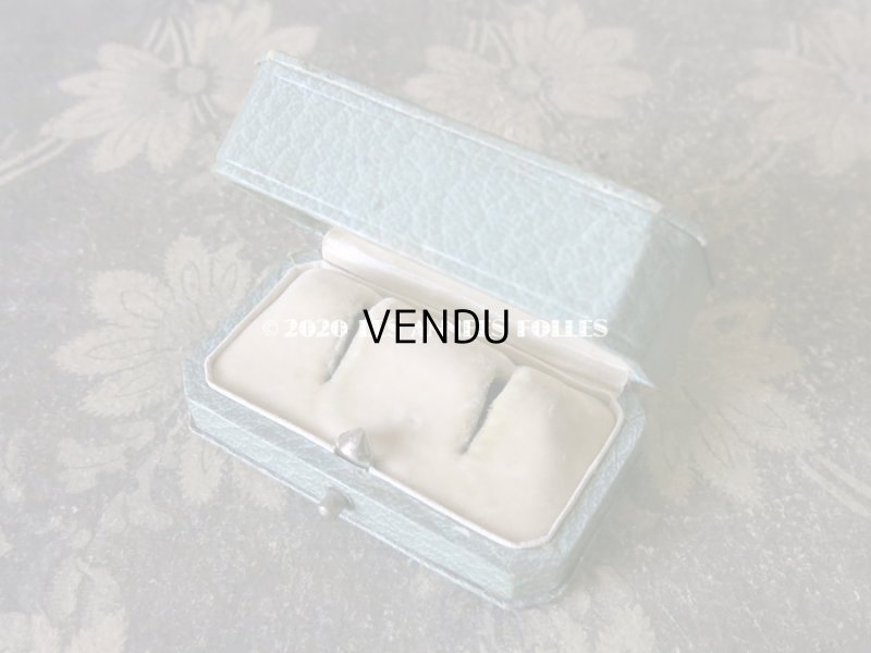 画像5: アンティーク ジュエリーボックス ピアス用 金彩入り グレイッシュブルー