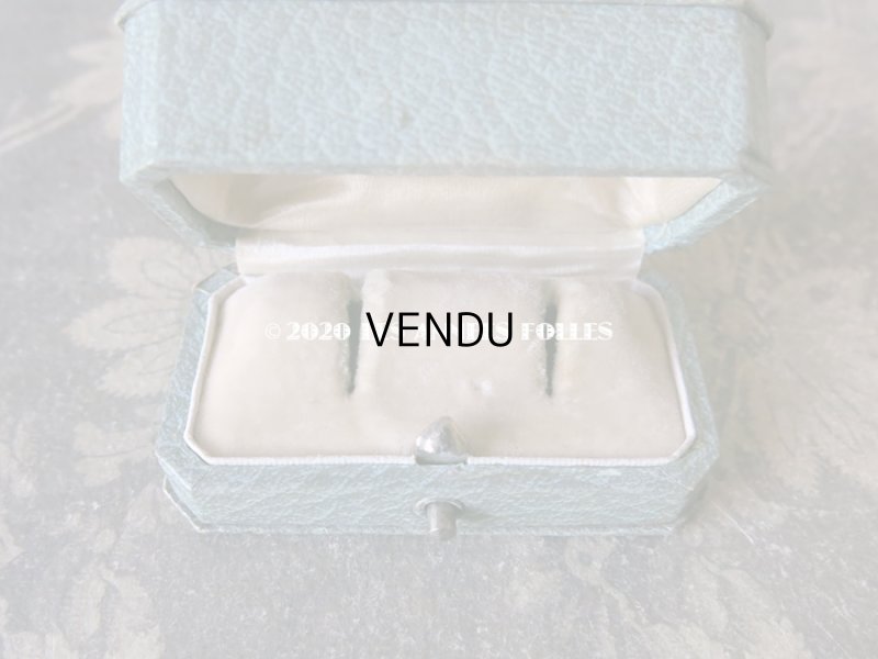 画像6: アンティーク ジュエリーボックス ピアス用 金彩入り グレイッシュブルー