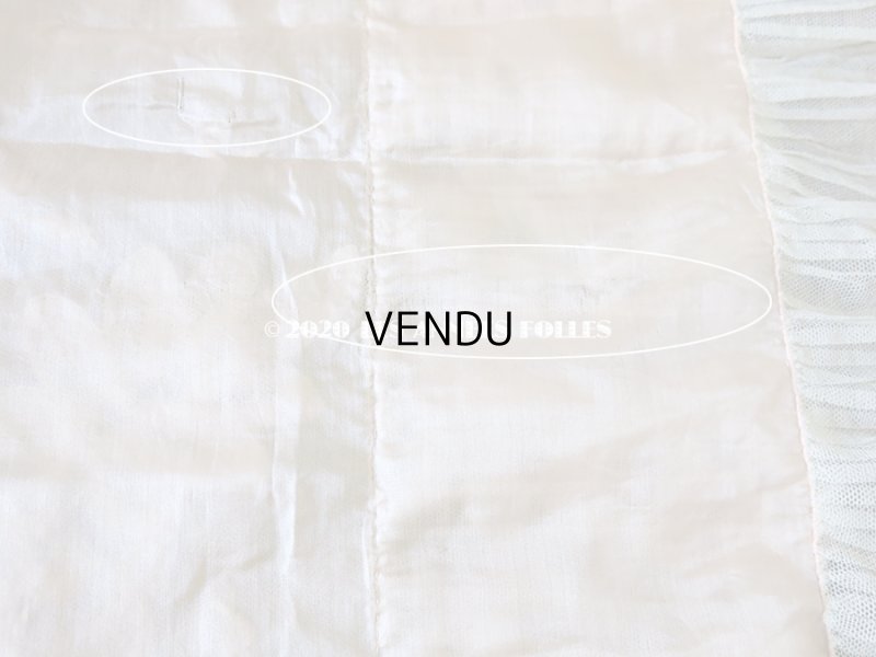 画像20: アンティーク ロココモチーフ付き ボビンレース&ホワイトワーク レース&シルクのベッドカバー