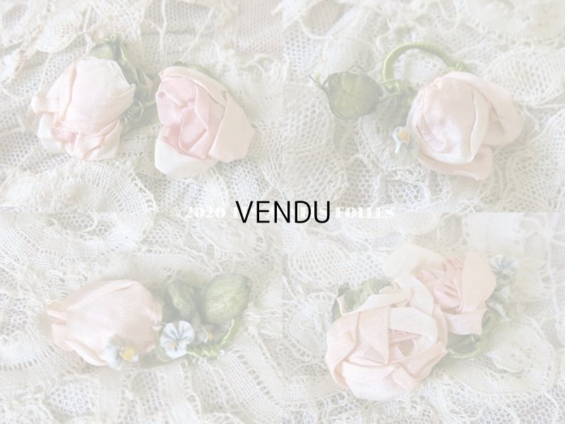 画像13: アンティーク ロココモチーフ付き ボビンレース&ホワイトワーク レース&シルクのベッドカバー