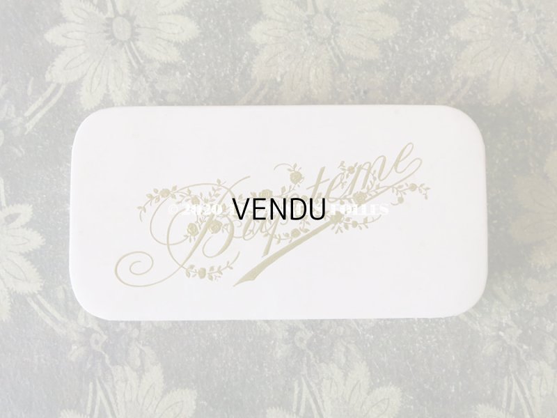 画像5: 未使用 1920年代 アンティーク  包装紙付き ドラジェのお菓子箱 淡いピンク色 バテム BAPTEME 薔薇のガーランド 