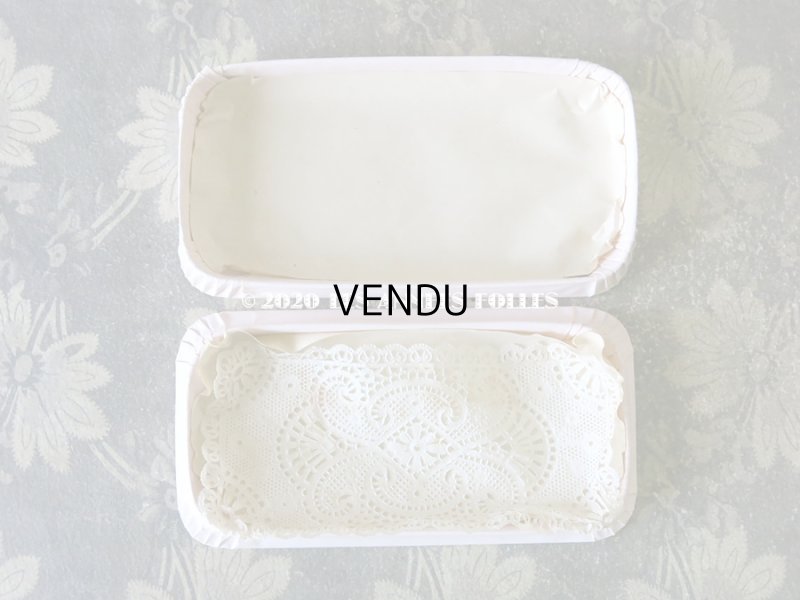 画像9: 未使用 1920年代 アンティーク  包装紙付き ドラジェのお菓子箱 淡いピンク色 バテム BAPTEME 薔薇のガーランド 