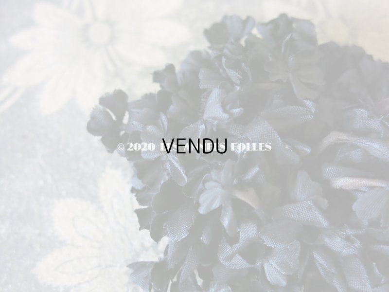 画像8: 未使用 1900年代 アンティーク 黒花のリース＆布花 5点のセット