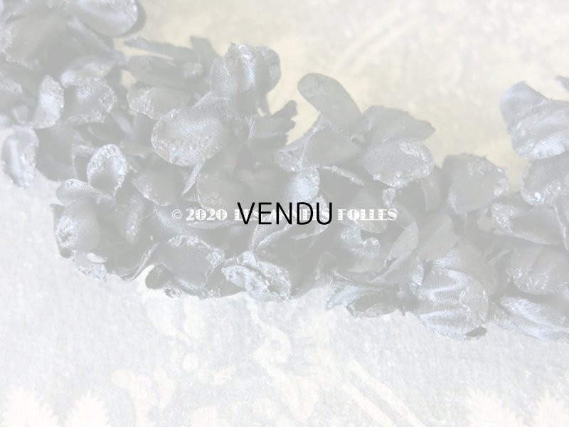 画像5: 未使用 1900年代 アンティーク 黒花のリース＆布花 5点のセット