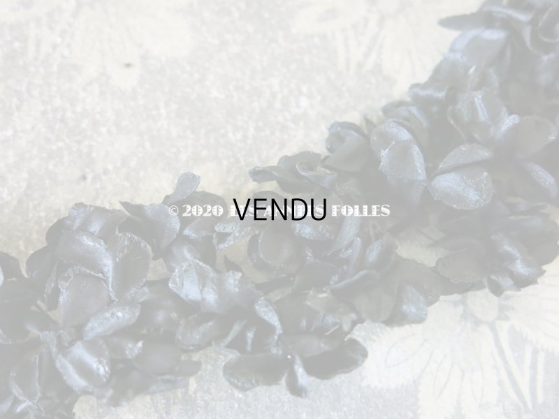 画像4: 未使用 1900年代 アンティーク 黒花のリース＆布花 5点のセット