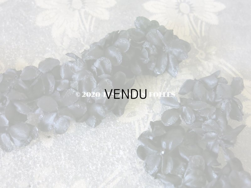 画像3: 未使用 1900年代 アンティーク 黒花のリース＆布花 5点のセット