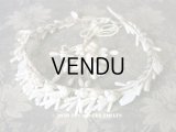 アンティーク 白薔薇のワックスフラワーのティアラ & ブートニア ウェディング 結婚式 ヘッドリース 