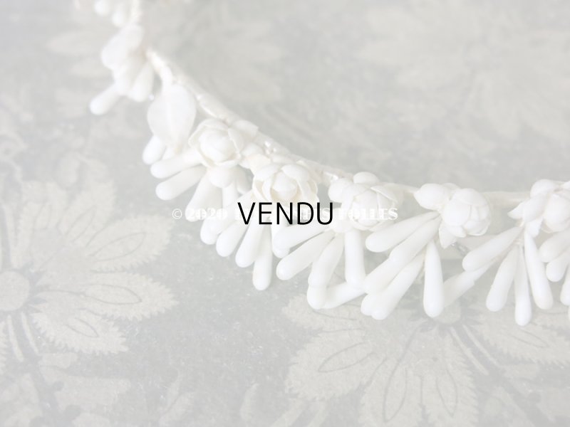 画像4: アンティーク 白薔薇のワックスフラワーのティアラ & ブートニア ウェディング 結婚式 ヘッドリース 