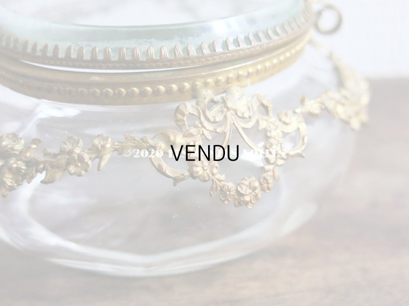 画像11: アンティーク パウダーケース 薔薇&リボンのガーランド