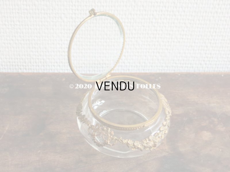 画像5: アンティーク パウダーケース 薔薇&リボンのガーランド