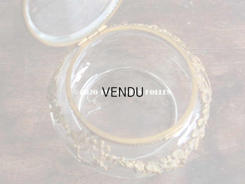 画像6: アンティーク パウダーケース 薔薇&リボンのガーランド