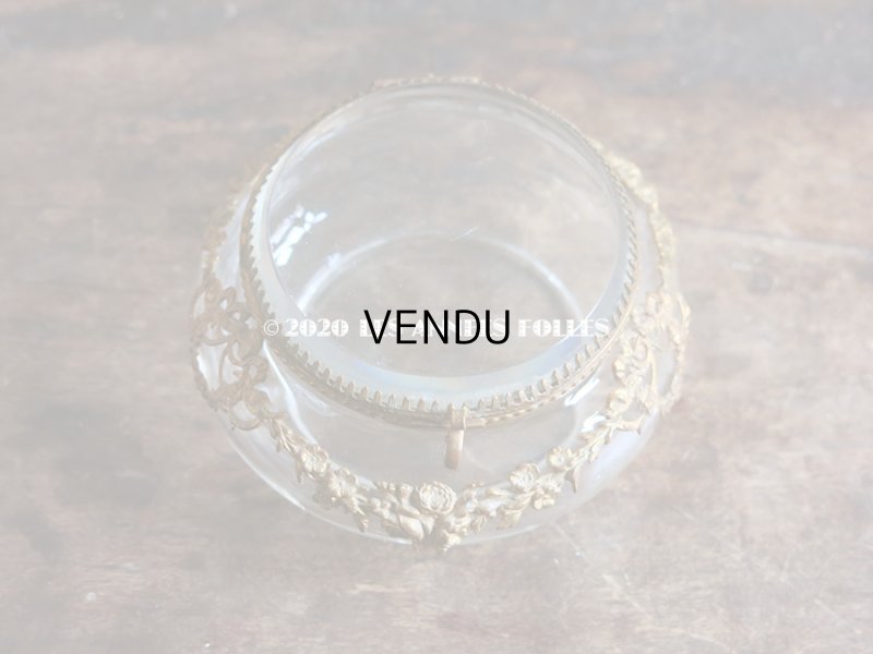 画像3: アンティーク パウダーケース 薔薇&リボンのガーランド