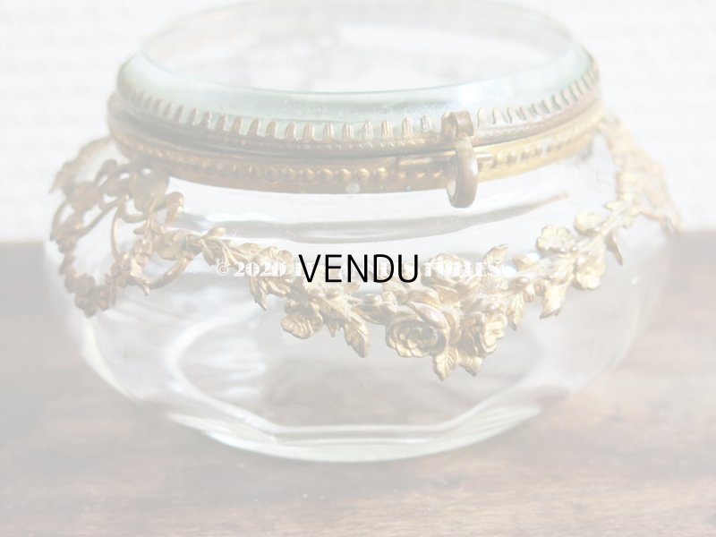 画像7: アンティーク パウダーケース 薔薇&リボンのガーランド