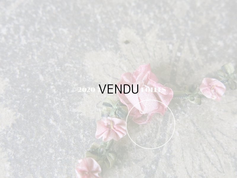 画像5: 1920年代 アンティーク シルク製 ロココトリム ピンクの薔薇 ロココリボン 103cm