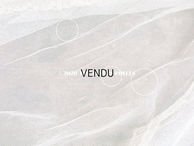 画像6: アンティーク ドールベット用 チュールレースのカーテン パウダーブルーのリボン