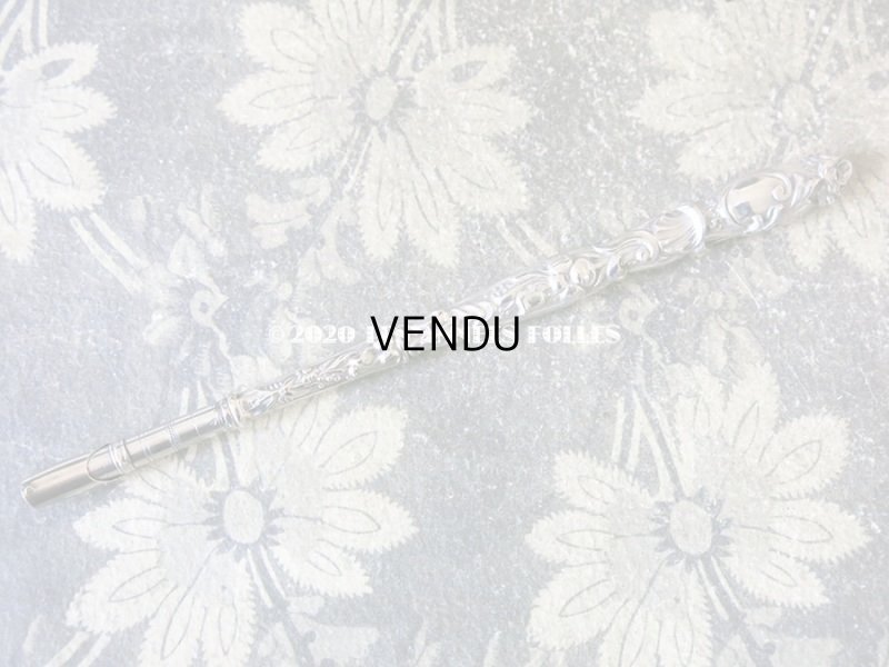 画像3: 19世紀 アンティーク ペン軸 シルバー製 ロカイユ装飾