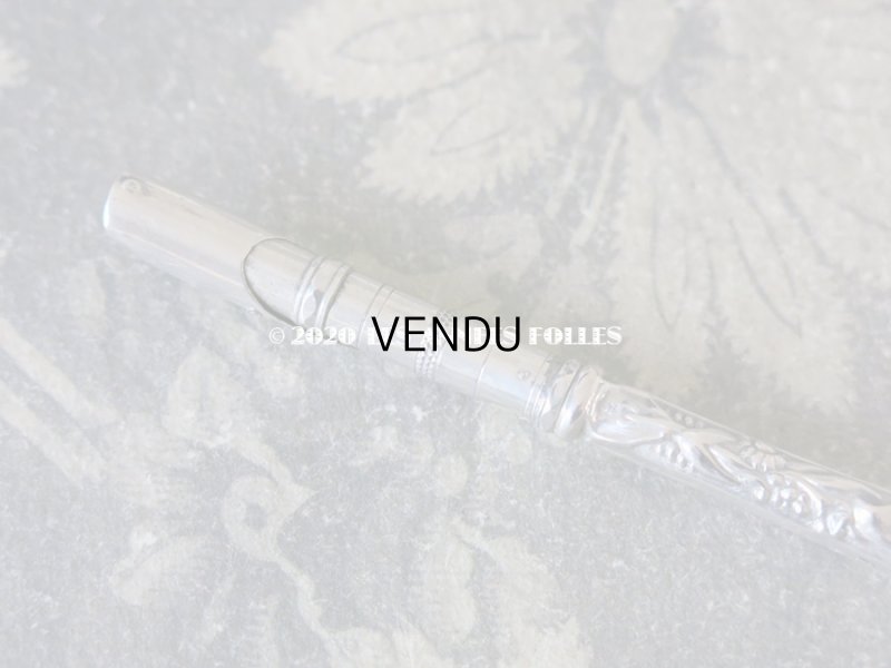 画像6: 19世紀 アンティーク ペン軸 シルバー製 ロカイユ装飾