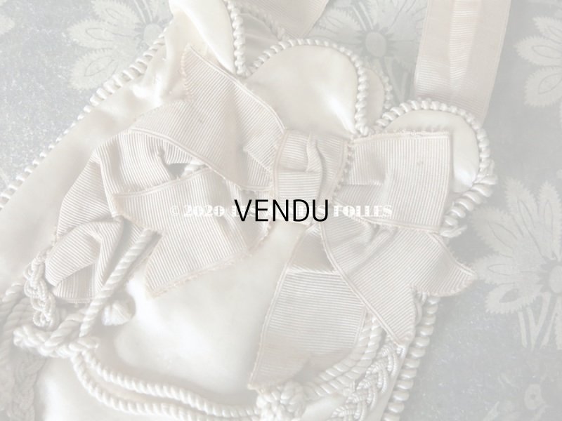 画像6: 1900年代 アンティーク シルク製 初聖体のオモニエール ピンクベージュ