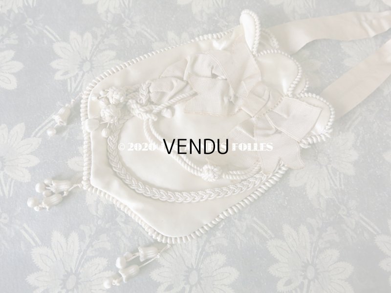 画像5: 1900年代 アンティーク シルク製 初聖体のオモニエール ピンクベージュ