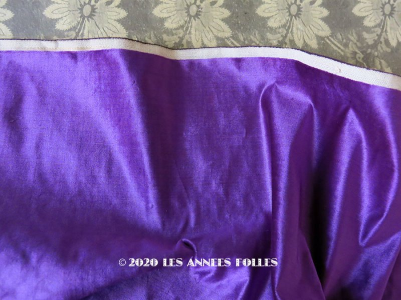 画像1: 19世紀末 アンティーク ファブリック シルク製 ベルベット 紫　