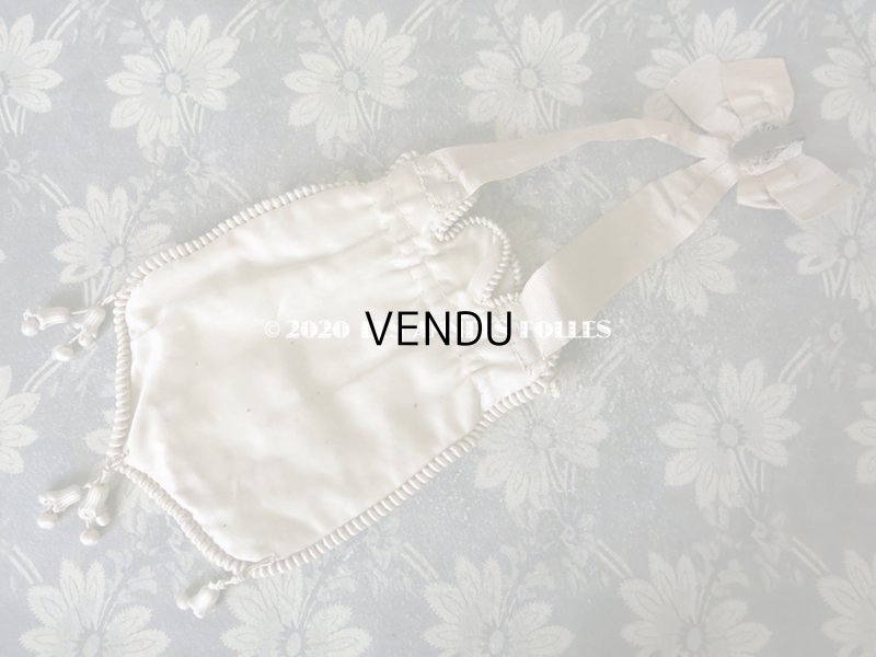 画像11: 1900年代 アンティーク シルク製 初聖体のオモニエール ピンクベージュ