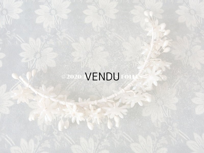 画像3: アンティーク パール加工 ワックスフラワーのティアラ ウェディング 結婚式 ヘッドリース 