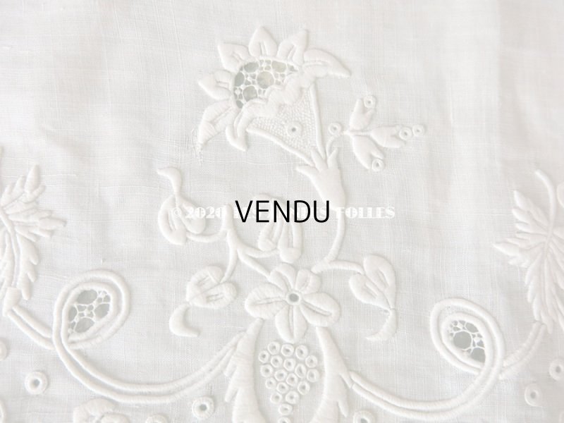 画像8: 新品同様 19世紀 アンティーク  ホワイトワークの結婚式のハンカチ モノグラム入り