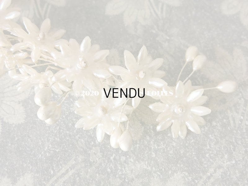 画像7: アンティーク パール加工 ワックスフラワーのティアラ ウェディング 結婚式 ヘッドリース 