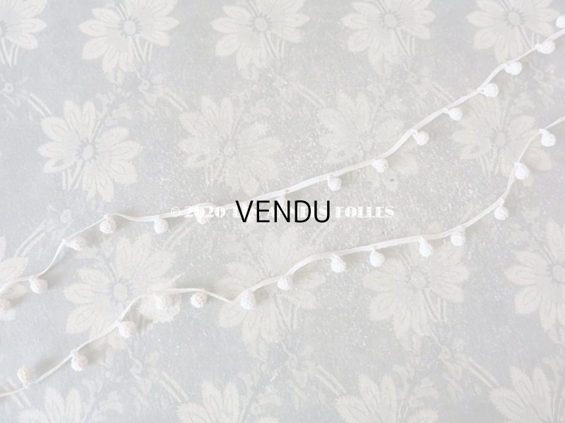 画像3: 1900年代 アンティーク アンティーク コットンクロシェ ポンポンのトリム