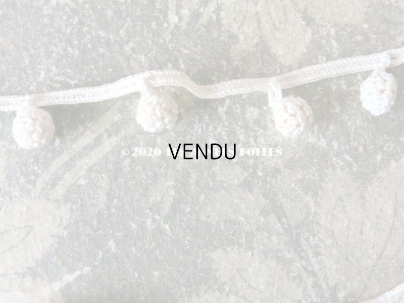 画像4: 1900年代 アンティーク アンティーク コットンクロシェ ポンポンのトリム