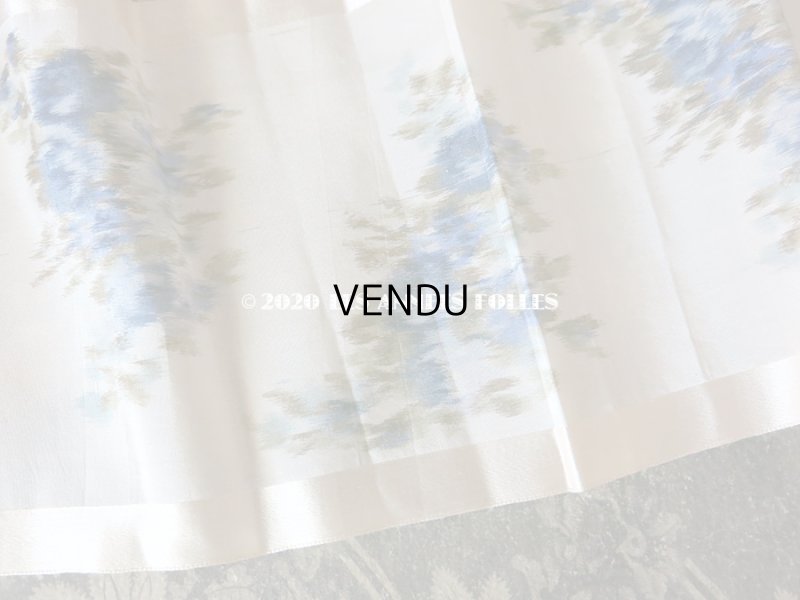 画像3: アンティーク シルク製  ほぐし織り ブルーの花模様 15cm幅