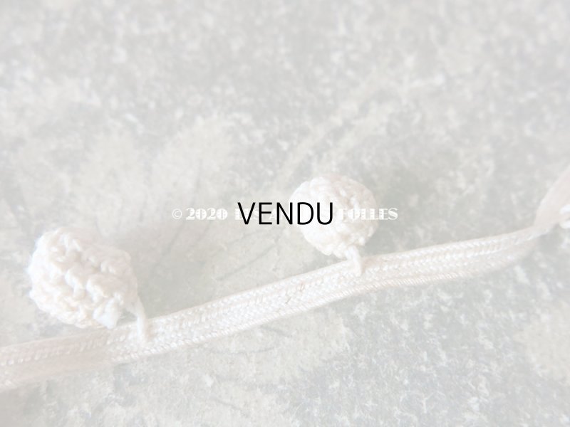 画像8: 1900年代 アンティーク アンティーク コットンクロシェ ポンポンのトリム