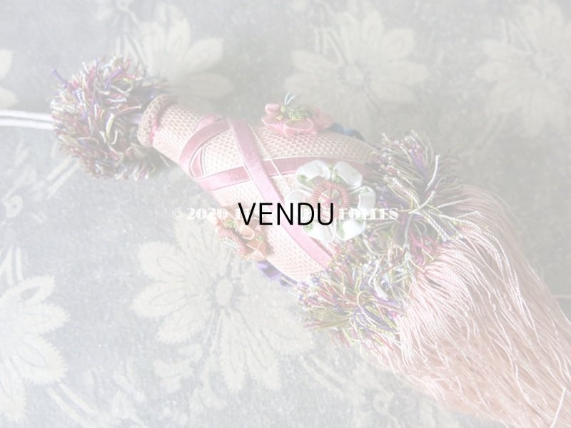 画像7: 19世紀 アンティーク シルク製 ピンクの大きなタッセル ポンポン パスマントリー