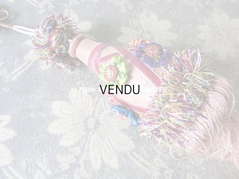 画像10: 19世紀 アンティーク シルク製 ピンクの大きなタッセル ポンポン パスマントリー