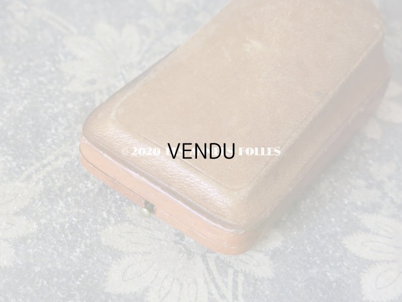 画像9: 19世紀 アンティーク 本革 ジュエリーボックス ピアス&ブローチ