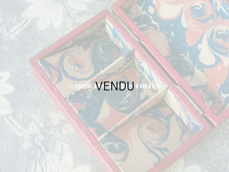 画像7: 19世紀 アンティーク 本革製 王冠&イニシャル【N】 スタンプケース 切手入れ