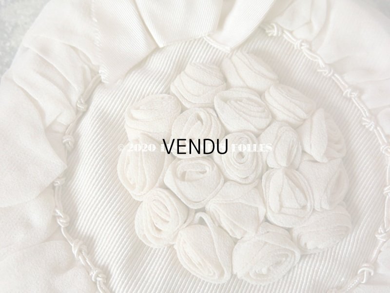 画像3: アンティーク 初聖体のオモニエール ピンクベージュ 薔薇＆リボン