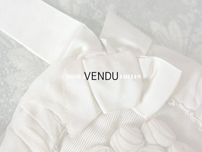 画像4: アンティーク 初聖体のオモニエール ピンクベージュ 薔薇＆リボン