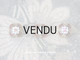 アンティーク エナメル ボタン 薔薇 ハンドペイント ホワイト＆ボルドー 9mm