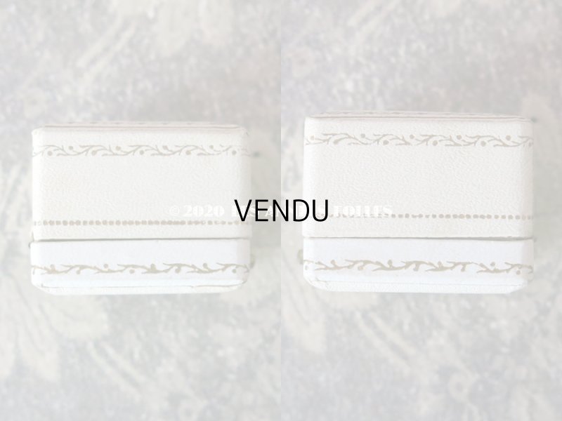 画像5: アンティーク ジュエリーボックス 金彩入り オフホワイト リングボックス