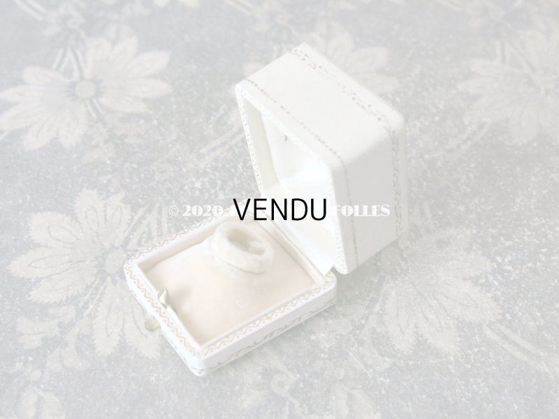 画像6: アンティーク ジュエリーボックス 金彩入り オフホワイト リングボックス