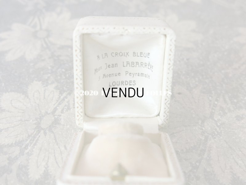 画像8: アンティーク ジュエリーボックス 金彩入り オフホワイト リングボックス