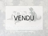1902年 アンティークポストカード 猫の親子のティータイム